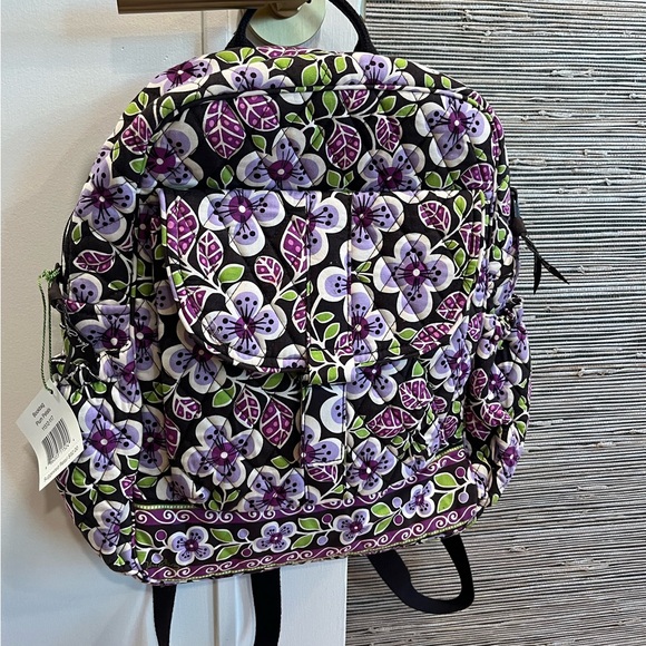 NWT Vera Bradley Plum Petals Bookbag Backpack - Picture 2 of 5